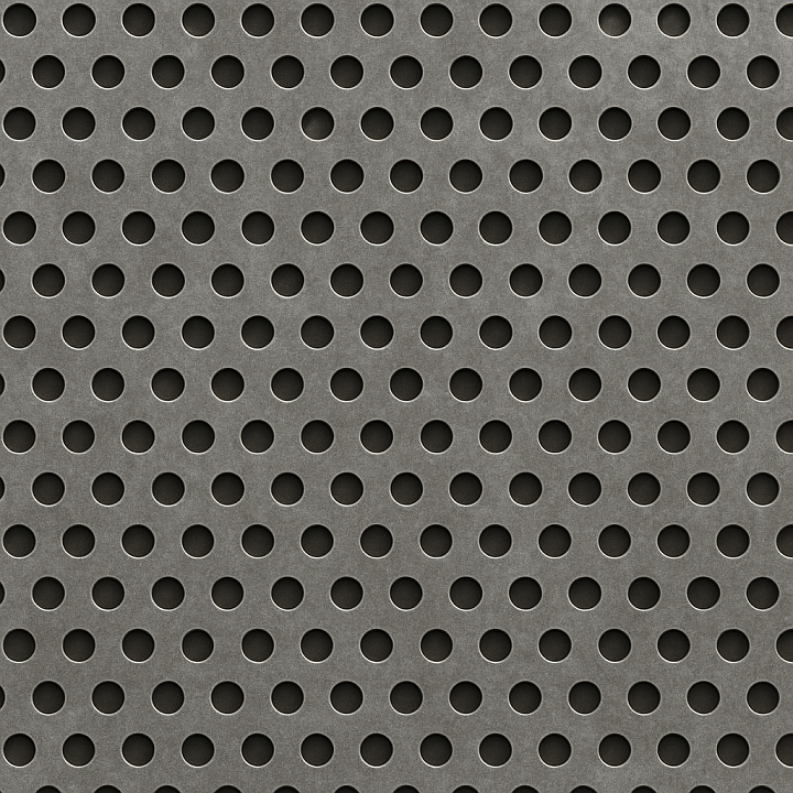 Perforated Metal Sheet Round Holes seamless PBR texture preview