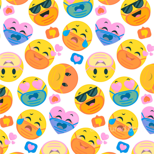 Featuring Colorful Cartoon Emoji Happy Faces Pattern seamless Happy Face pattern PBR texture
