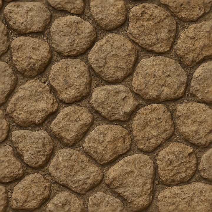 Cobblestone Aged Rustic Rough Natural Stone Surface seamless PBR texture preview