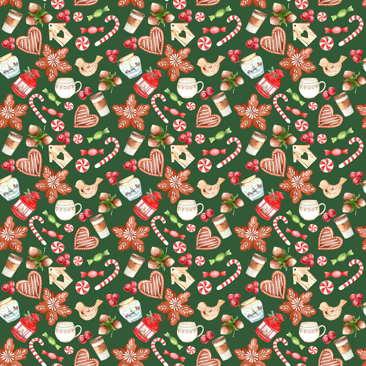 Christmas Digital Paper with Festive Patterns seamless PBR texture preview