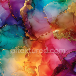 seamless Seamless 3D Alcohol Ink PBR Texture with Vibrant Multicolor Layers and Gold Veins texture 8k free download PBR