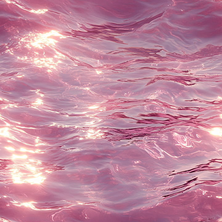 Stylized Pink Water Surface with Soft Waves and Reflective Highlights seamless PBR texture preview