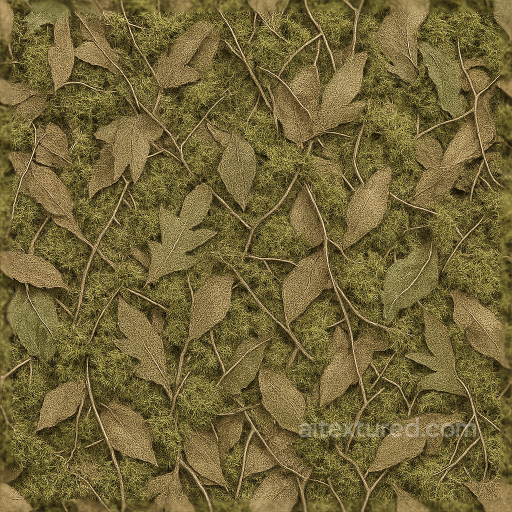 Ghillie Camouflage Fabric With Mossy Twigs And Organic Shapes seamless Camouflage PBR texture