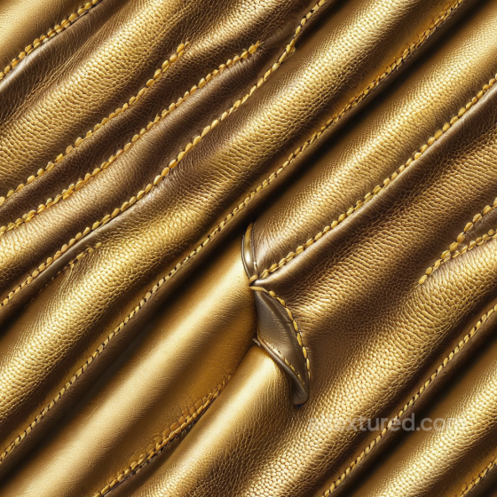 Golden Pebbled Leather Texture with Prominent Stitched Panels Leather texture preview