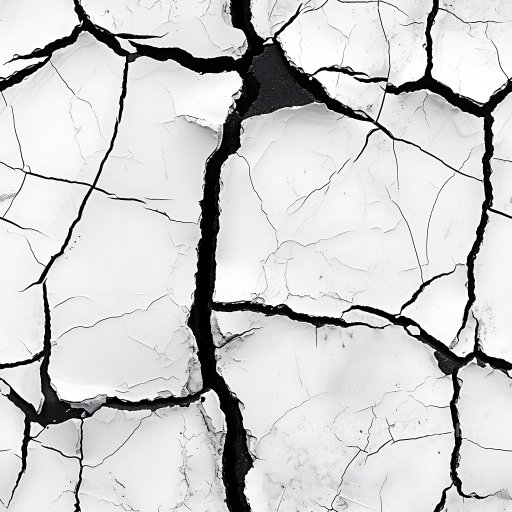 Cracked White Plaster PBR Texture with Deep Black Crevices seamless Cracked & Holes PBR texture