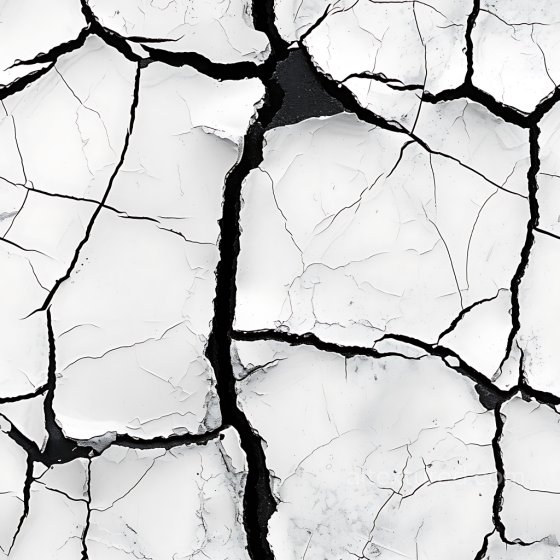 Cracked White Plaster PBR Texture with Deep Black Crevices Cracked & Holes texture preview