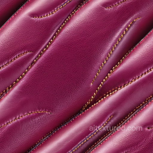 Of Glossy Quilted Purple Leather With Stitched Padded Panels seamless Leather PBR texture