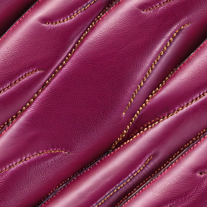 Of Glossy Quilted Purple Leather With Stitched Padded Panels seamless PBR texture preview