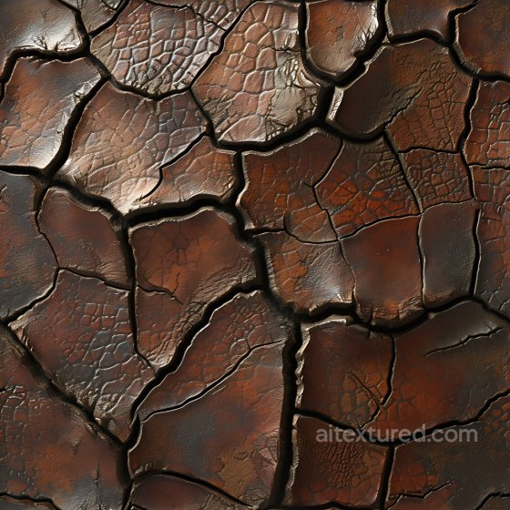 Cracked & Hole PBR Texture of Dry, Cracked Earth with Rich Brown Tones Cracked & Holes texture preview