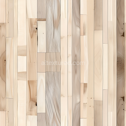 Seamless 3D Light Pine Wood Planks PBR Texture with Natural Grain and Knots