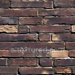 seamless Seamless 3D PBR Texture of Dark Red-Brown Cracked Aged Brick Wall with Chipped Edges texture 8k free download PBR