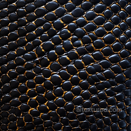 Glossy Black Reptilian Scale Skin Seamless Texture with Organic Pattern seamless Skin PBR texture
