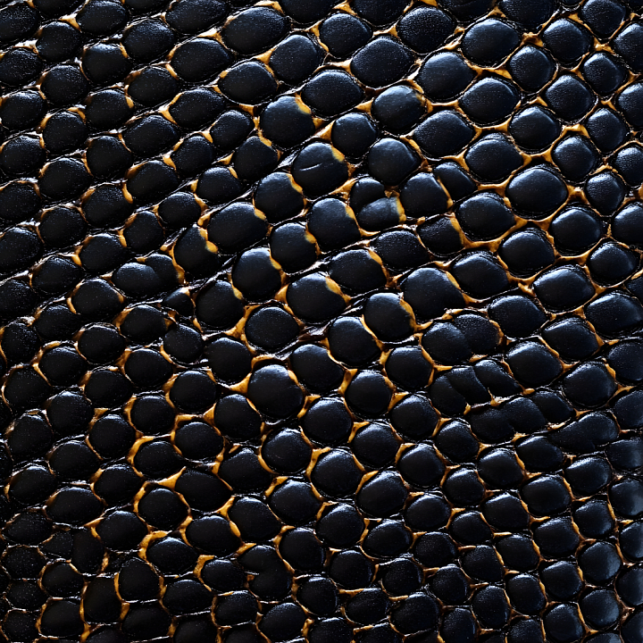 Glossy Black Reptilian Scale Skin with Organic Pattern seamless PBR texture preview