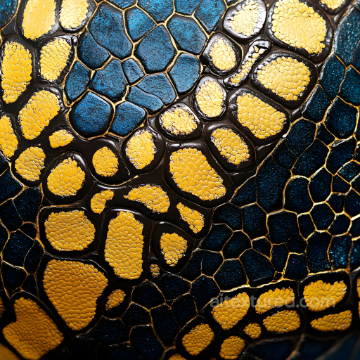 reptilian skin PBR texture with cracked yellow and blue scales seamless Skin PBR texture