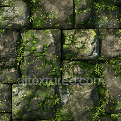 seamless Seamless 3D Mossy Stone Pavement PBR Texture with Lush Green Growth texture 8k free download PBR