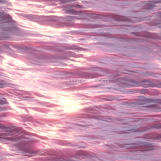 Seamless 3D Water PBR Texture with Pink Foam and Gentle Ocean Waves