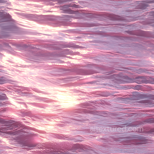 Water PBR Texture with Pink Foam and Gentle Ocean Waves seamless Water PBR texture