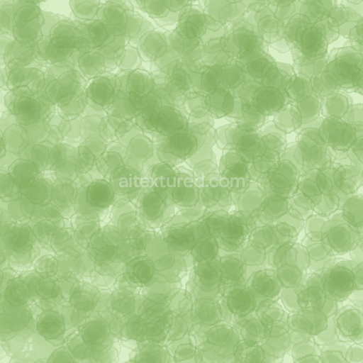 Seamless 3D PBR Texture of Soft Green Watercolor Circles Pattern