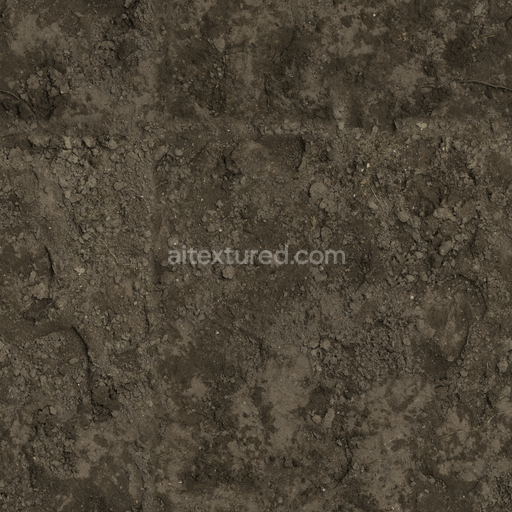 Mud Dirt Stones — Brown Mud Ground Footprints Soil — PBR seamless 3D texture