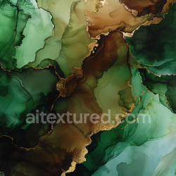 seamless Seamless 3D Alcohol Ink PBR Texture Featuring Emerald Greens and Gold Veining texture 8k free download PBR