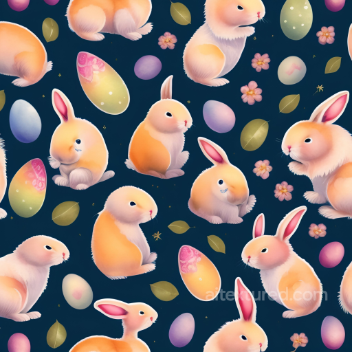 All Easter Digital paper Texture of Adorable Orange Bunny and Easter Eggs Pattern seamless All Easter Digital paper PBR texture