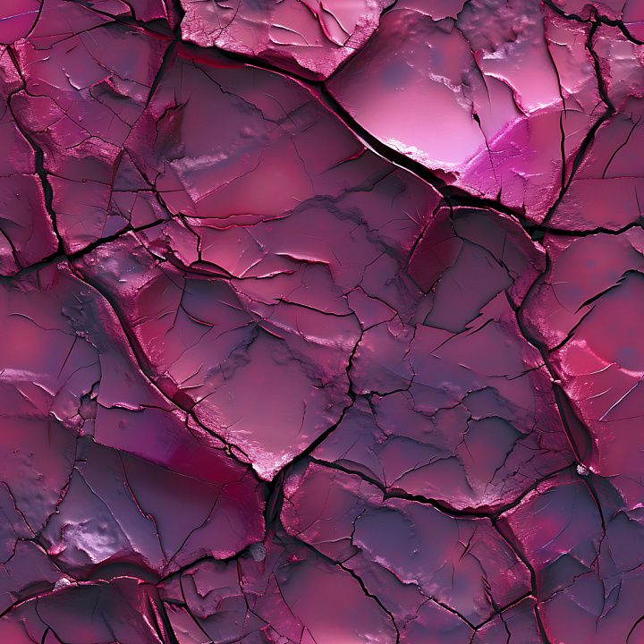Cracked And Hole Dry Clay With Vivid Purple Tones seamless PBR texture preview