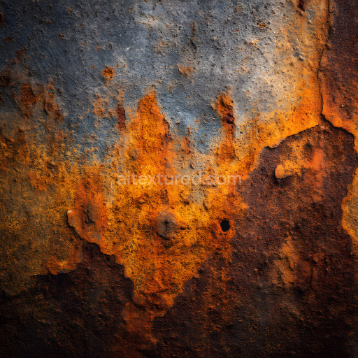 Seamless 3D Rusty Metal PBR Texture Featuring Cracks and Pitted Holes