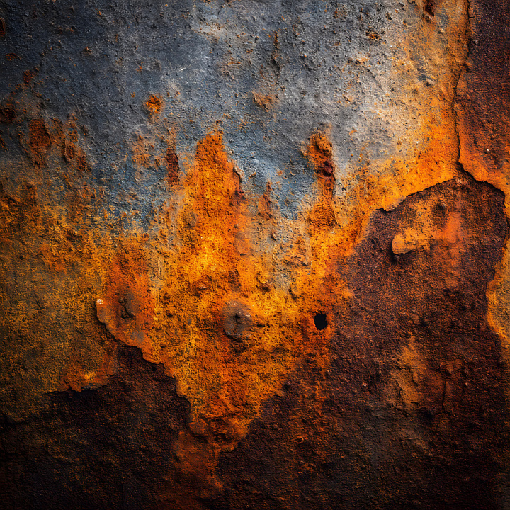 Rusty Metal Featuring Cracks and Pitted Holes seamless PBR texture preview