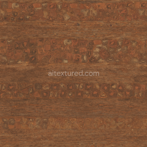 Wood Stone Pathway — Wood Dusty Worn Path Pathway Rocks — PBR seamless 3D texture