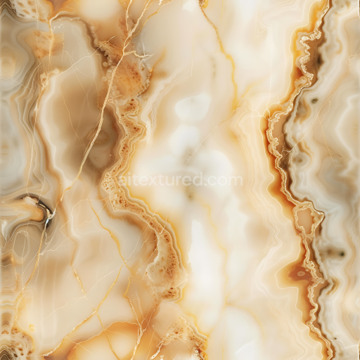Seamless 3D Crema Caramel Natural Marble PBR Texture with Warm Organic Veins