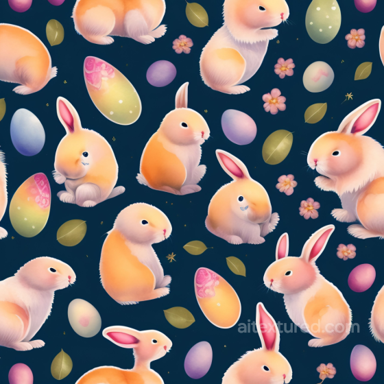 Featuring Adorable Orange White Bunnies and Colorful Easter Eggs All Easter Digital paper texture preview