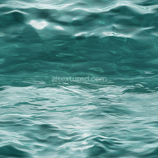 Seamless 3D PBR Realistic Ocean Surface Water Texture with Soft Wave Detail