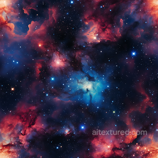 Space PBR Texture Featuring Vivid Nebula Clouds and Starfield Glow seamless Star, space, planets PBR texture