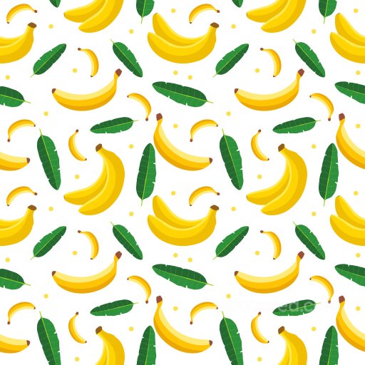 Pattern PBR Texture Featuring Stylized Yellow Bananas and Tropical Green Leaves seamless Pattern Bundle PBR texture