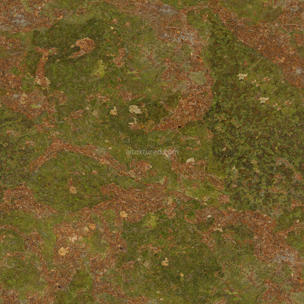 Seamless ground texture featuring moss and organic details