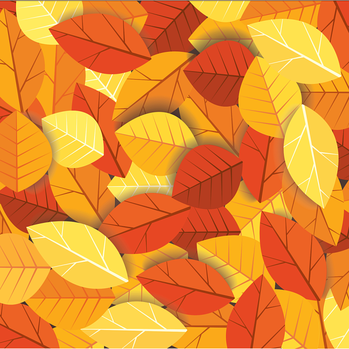 Stylized Autumn Leaves in Orange and Yellow Palette seamless PBR texture preview