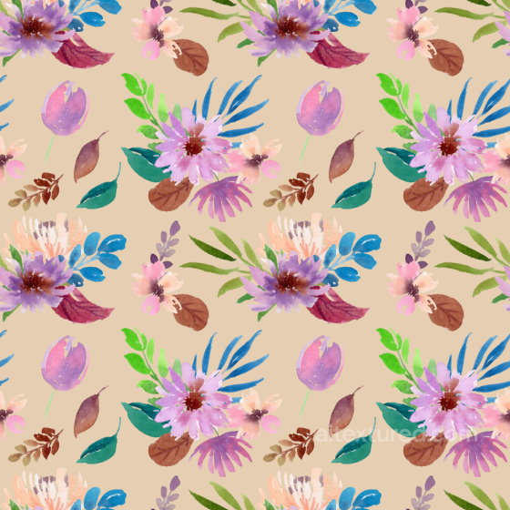 with Soft Watercolor Floral Pattern on Beige Background Floral texture preview