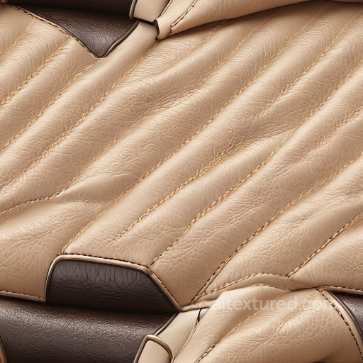 Quilted Beige Leather PBR Texture with Detailed Stitching and Grain seamless Leather PBR texture