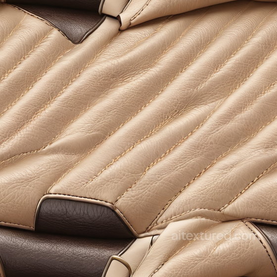 Quilted Beige Leather PBR Texture with Detailed Stitching and Grain Leather texture preview