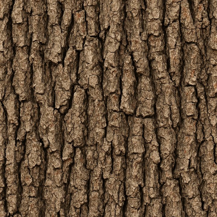 Coarse Oak Bark Wood seamless PBR texture preview