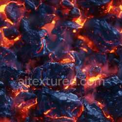 seamless Seamless 3D PBR Texture of Glossy Charred Rock with Fiery Lava Highlights texture 8k free download PBR