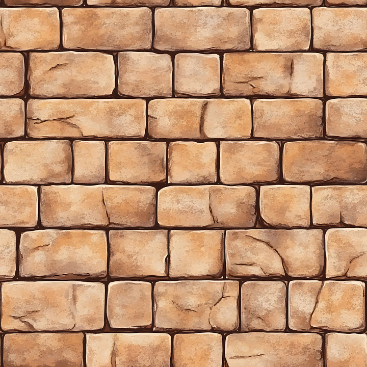 Cracked Brick Wall with Weathered Brown Tones seamless PBR texture preview