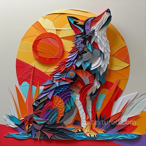 Animal - Seamless 3D PBR Texture Featuring Stylized Multicolored Coyote Fur Pattern texture preview