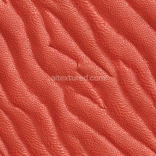 Seamless 3D PBR Texture of Detailed Red Pebbled Grain Leather with Natural Wrinkles