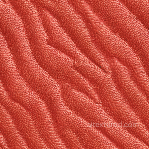 Detailed Red Pebbled Grain Leather Seamless Texture with Natural Wrinkles seamless Leather PBR texture