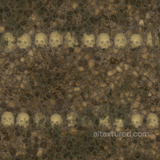 Archviz Catacomb Medieval Rocks Skeleton Skull Stone - Seamless PBR Texture seamless Rock PBR texture