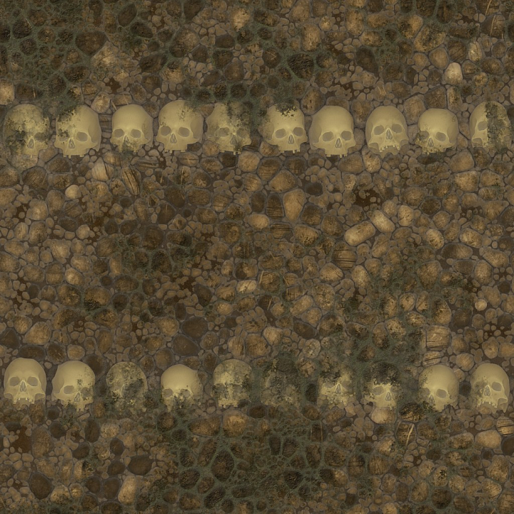 Archviz Catacomb Medieval Rocks Skeleton Skull Stone seamless PBR texture preview