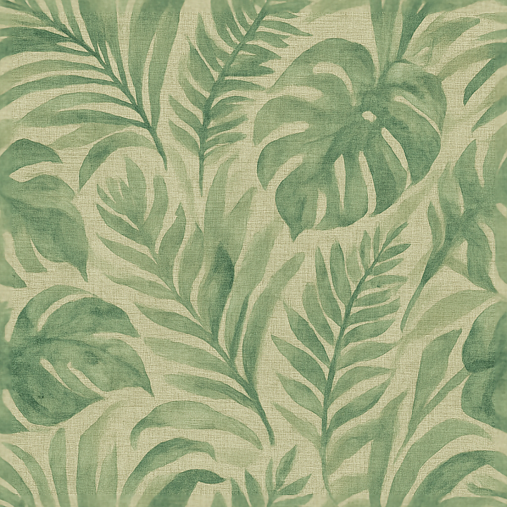 Wallpaper With Tropical Botanical Watercolor Brush Strokes seamless PBR texture preview