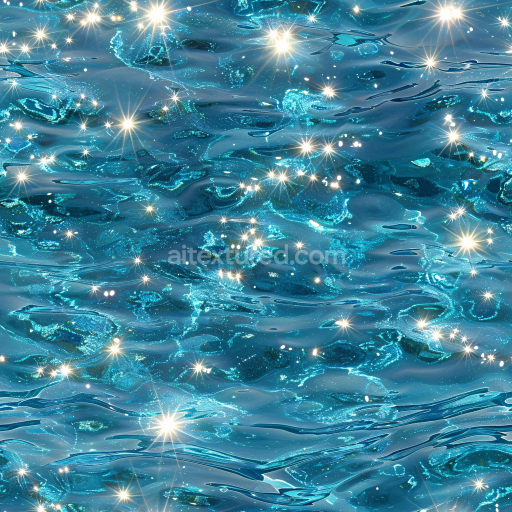 Seamless 3D PBR Texture of Sparkling Bright Blue Pool Water with Soft Ripples