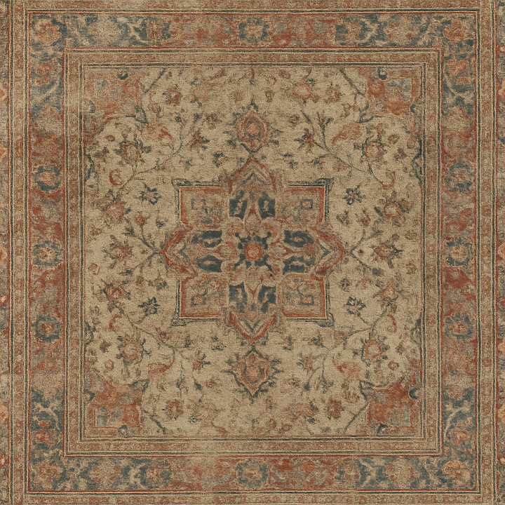 Worn Oriental Carpet seamless PBR texture preview